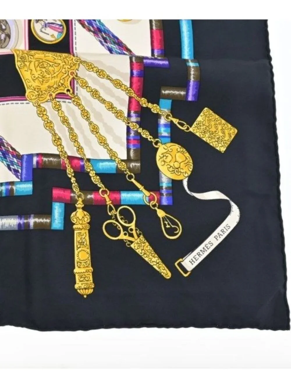 Hermes Bandana Scarf Black